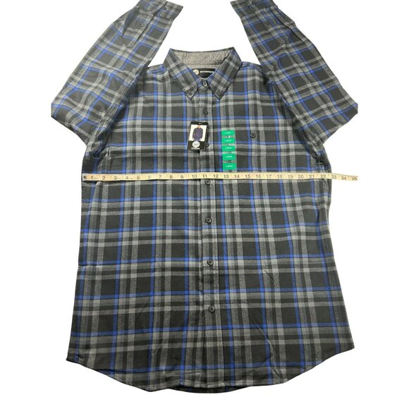 Weatherproof Plaid Button-Down Shirt Men's Large Blue and Gray New With Tags - Picture 5 of 11